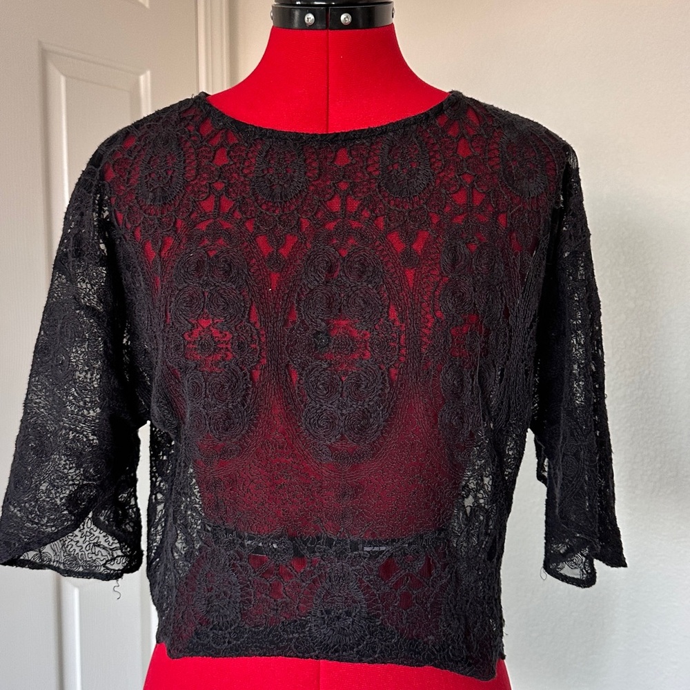 Zara Black Lace Blouse